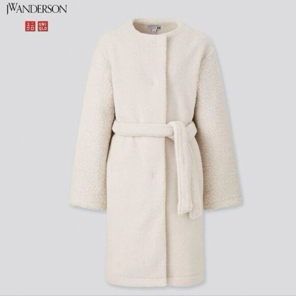 JW Anderson x Uniqlo Women's Sherpa Boa Fleece Belted Jacket- Size Large - Picture 5 of 15